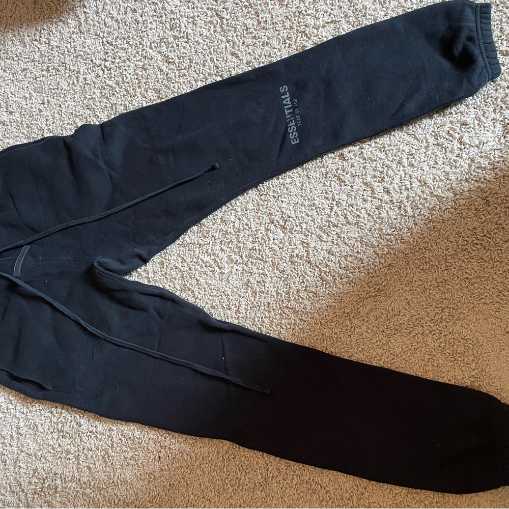 Essentials Jet Black Joggers